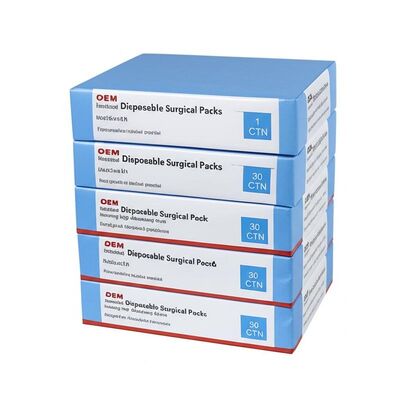 উচ্চ শোষণযোগ্য উপকরণ সহ ওএম ইন্সপোজযোগ্য সার্জিক্যাল প্যাকগুলি অতিস্বনক সিম এবং হাসপাতালের পদ্ধতির জন্য ল্যাটেক্স মুক্ত