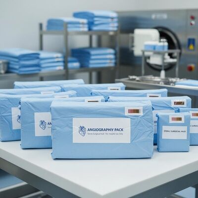Steam Sterilization Sterile Surgical Packs with Non-woven Fabric and Angiography Pack for Hospitals